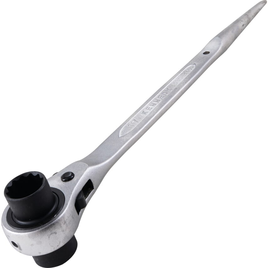 Bi-hexagon Ratchet Podger Spanner, Chrome Vanadium Steel, mm Length, 24mm x 27mm