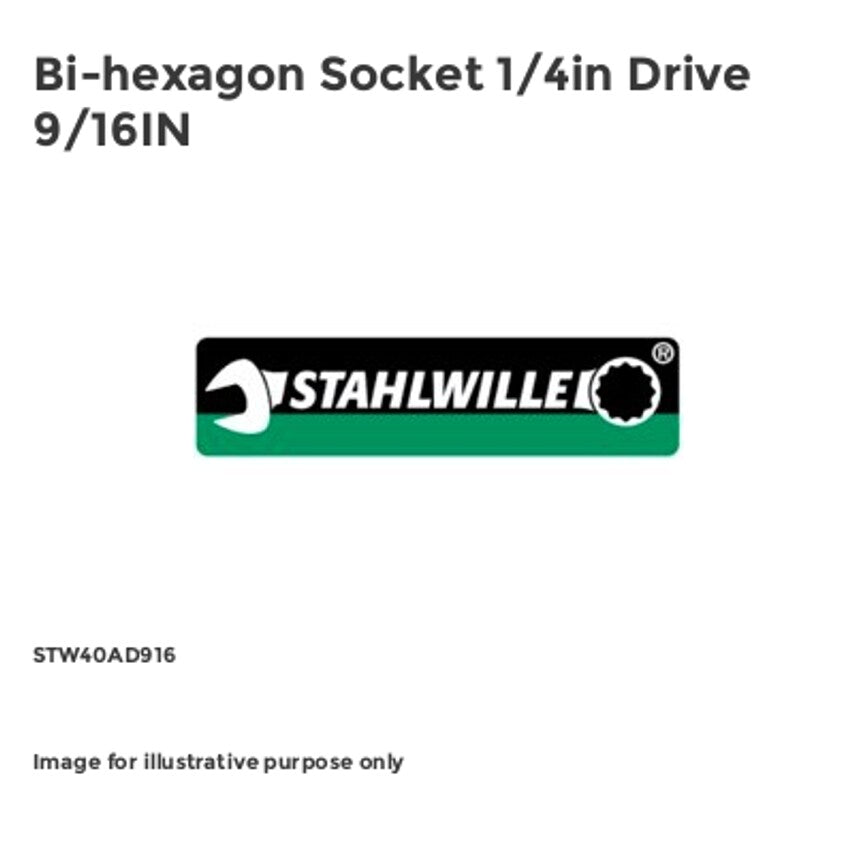 Bi-hexagon Socket 1/4in Drive 9/16IN