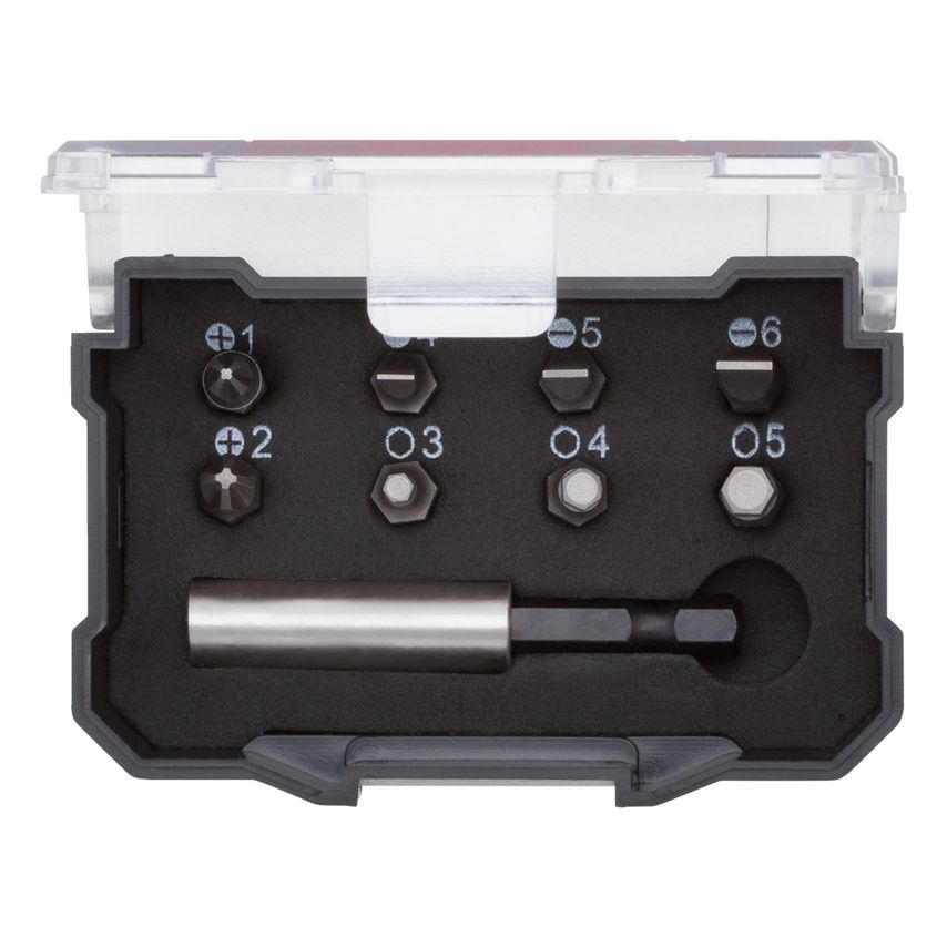 Bit box 1/4 PH+SL+hex.+bit holder 9pcs