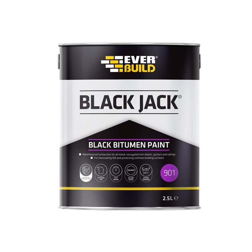 Black Jack 901 Black Bitumen Paint 2.5 litre EVB90102