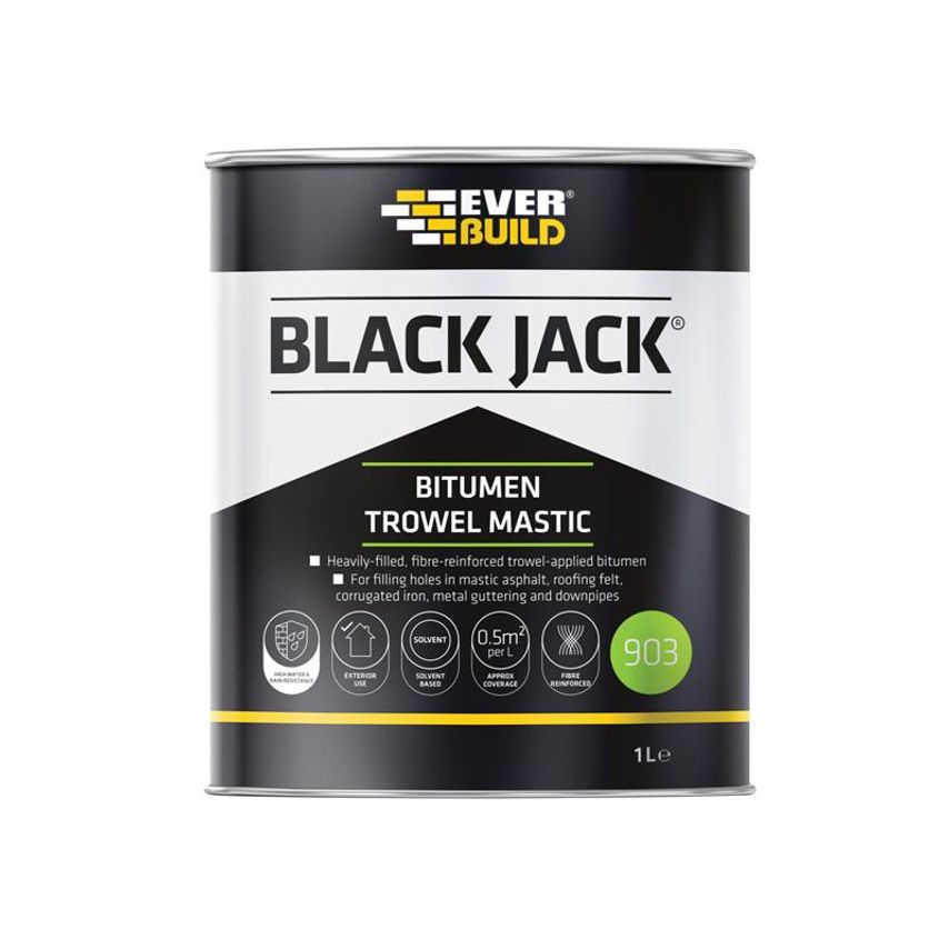 Black Jack 903 Bitumen Trowel Mastic 1 litre EVB90301