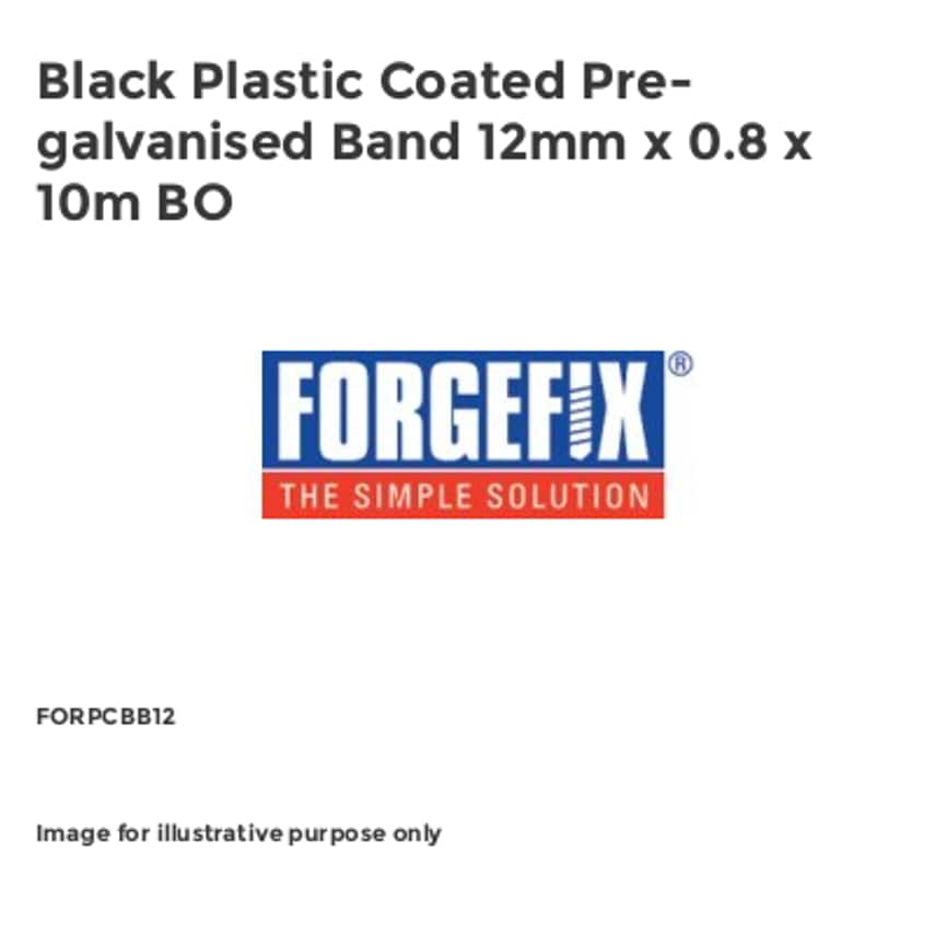 Black Plastic Coated Pre-galvanised Band 12mm x 0.8 x 10m BO