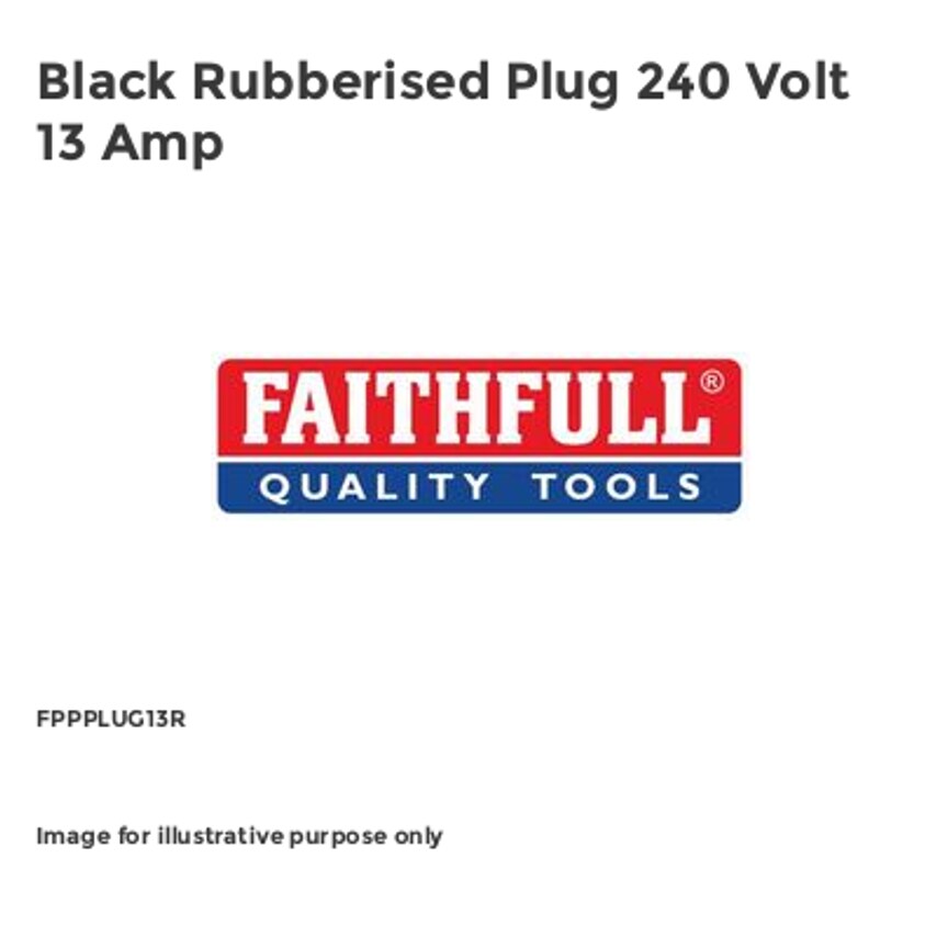 Black Rubberised Plug 240 Volt 13 Amp