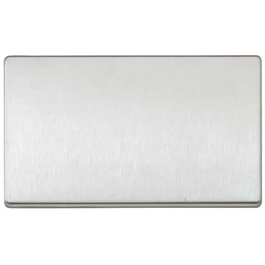 Blanking Plate 2 Gang 86 x 146mm Brushed Stainless Steel - K24329BSS