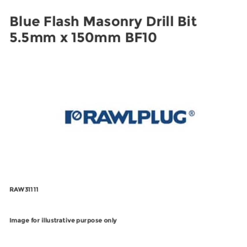 Blue Flash Masonry Drill Bit 5.5mm x 150mm BF10 RAW31111