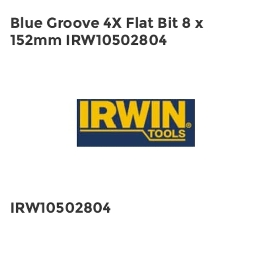 Blue Groove 4X Flat Bit 8 x 152mm IRW10502804