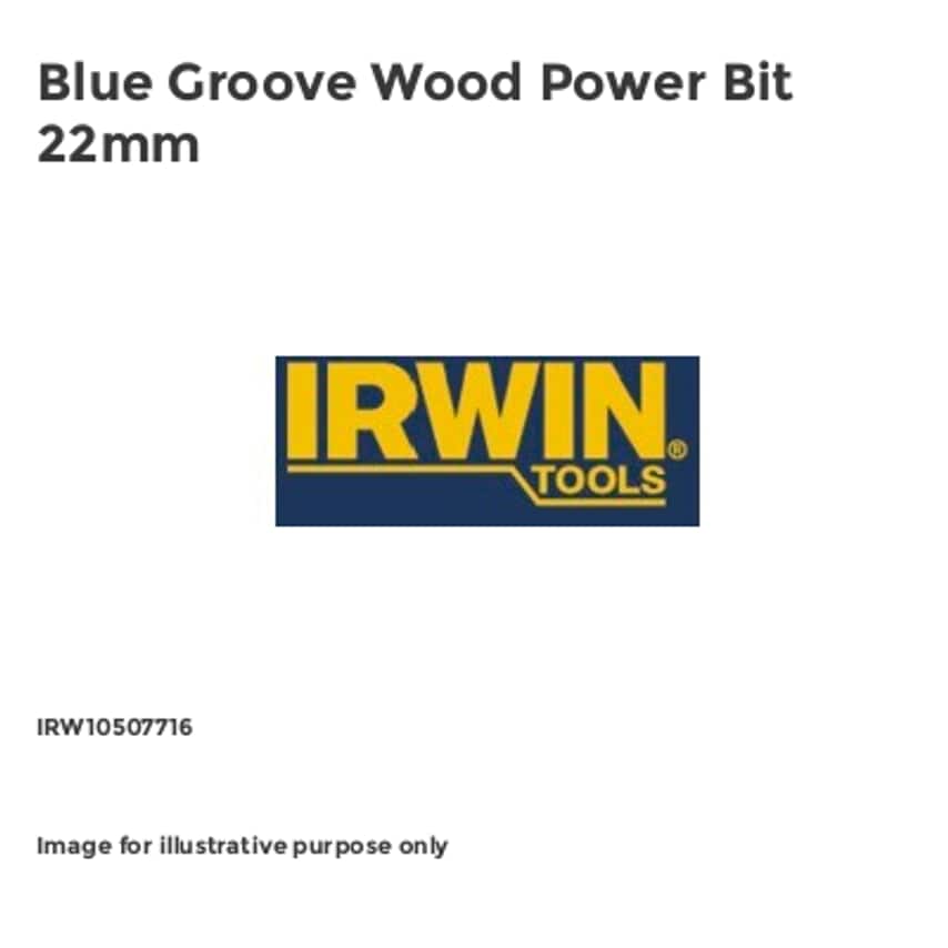 Blue Groove Wood Power Bit 22mm IRW10507716