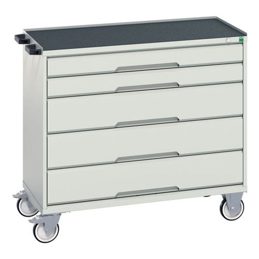 Bott Verso Medium Duty Mobile with 5 Drawers H X W X D mm 965 X 1050 X 550 Type 2 Drawers 100mm, 3 Drawers 175mm - 415526