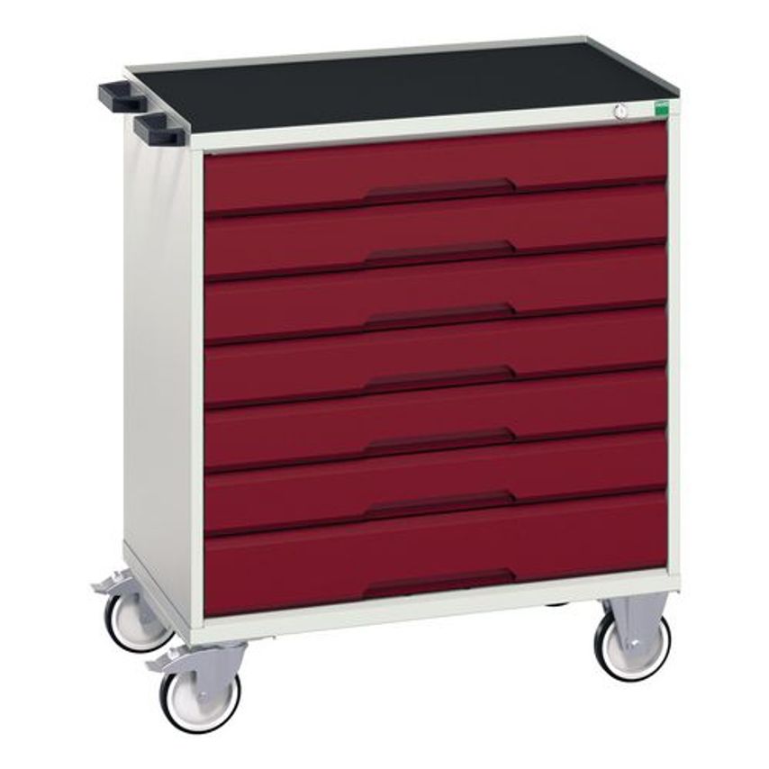 Bott Verso Medium Duty Mobile with 7 Drawers H X W X D mm 965 X 800 X 550 Type 6 Drawers 100mm, 1 Drawer 125mm - 415534