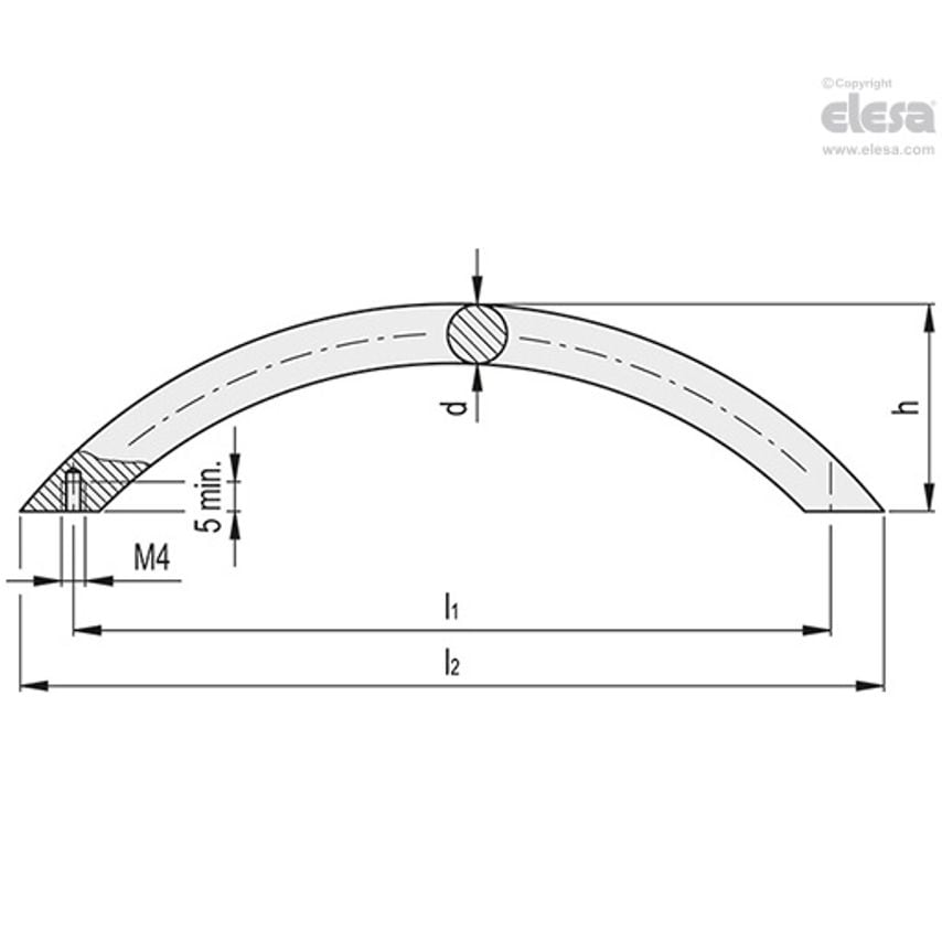 Bow handle-GN 424.1-10-160-SW