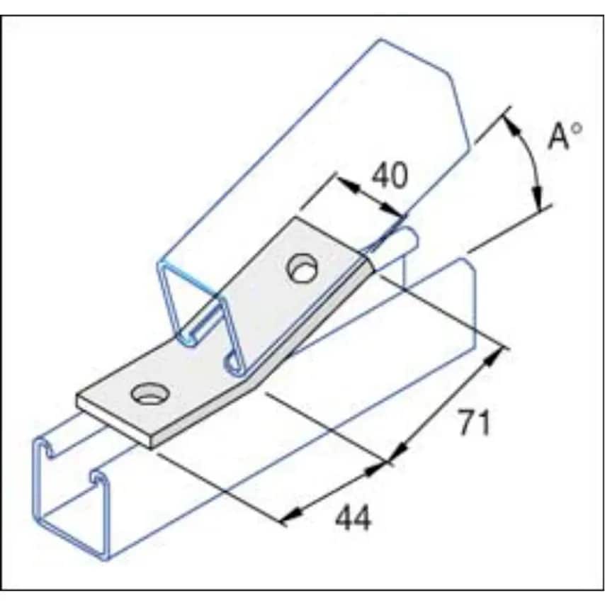 Bracket 30 Degree 2 Hole 40 x 52 x 82.5mm Steel Hot Dipd Galvanised