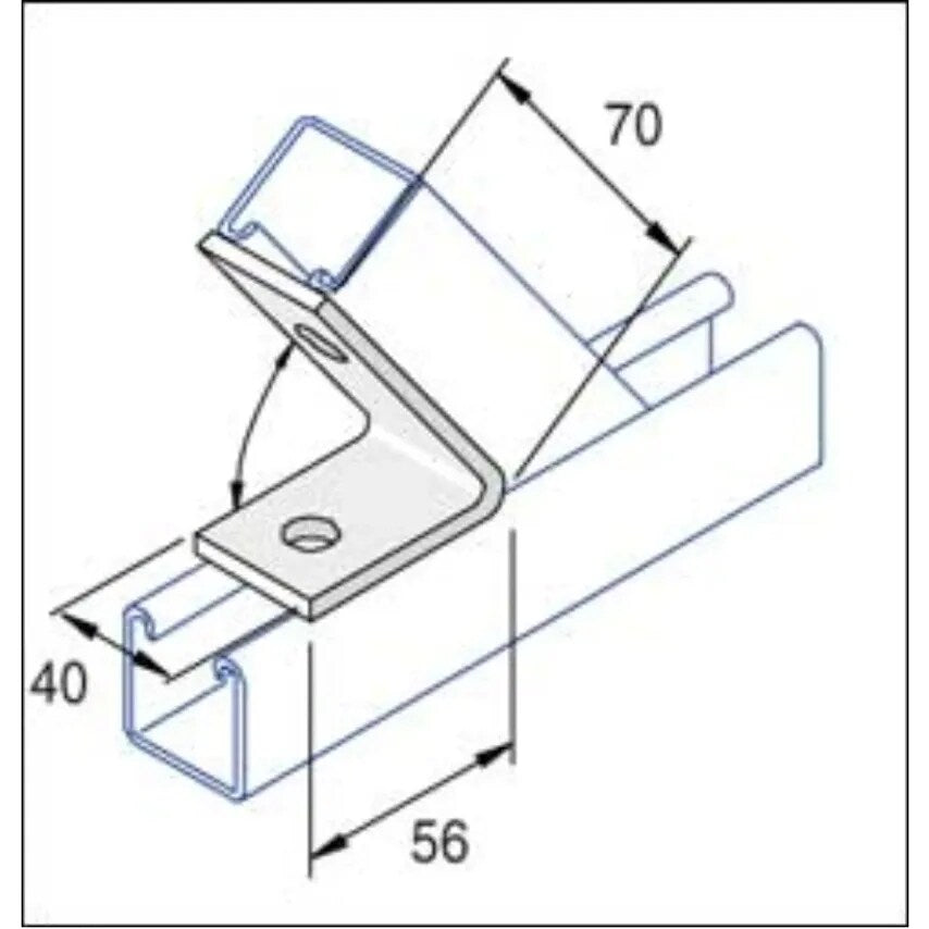 Bracket 75 Degree 2 Hole 40 x 64 x 81mm Steel Hot Dipped Galvanised
