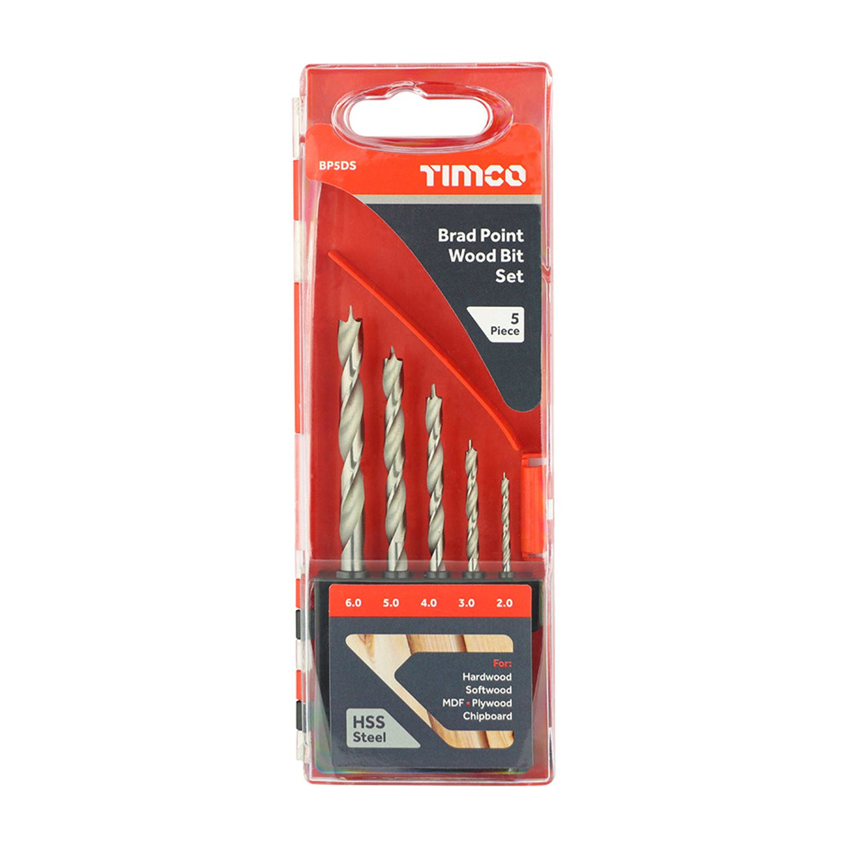 Brad Point Wood Bit Set - BP5DS