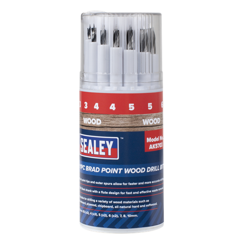 Brad Point Wood Drill Bit Set - 11 Pieces