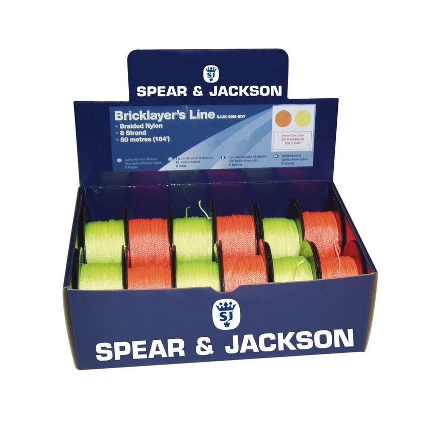 Braided Lines in Merchandiser (12 Lines) - Orange -Yellow