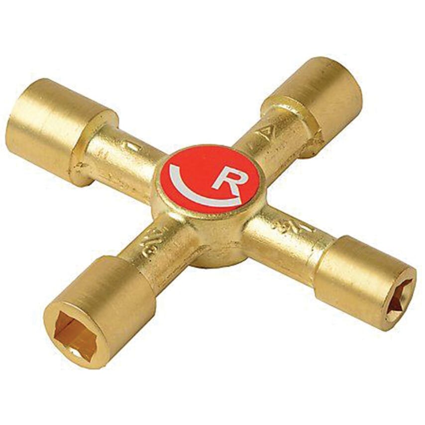 Brass Multi-Purpose 4 Way Key