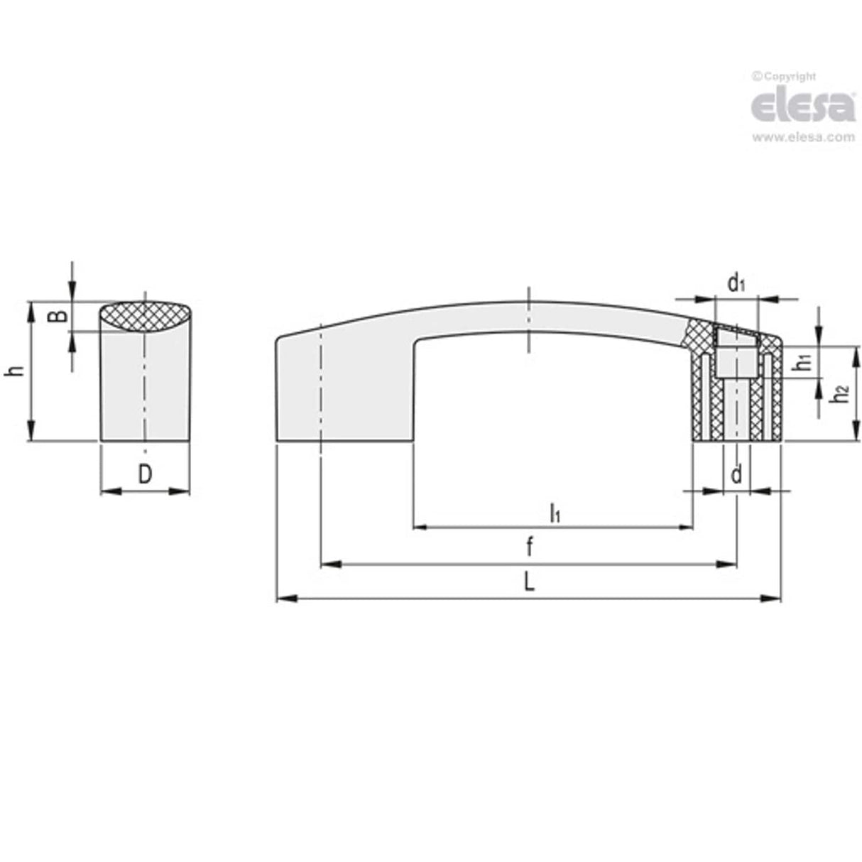 Bridge handle-EBR.150-8-C1 Black
