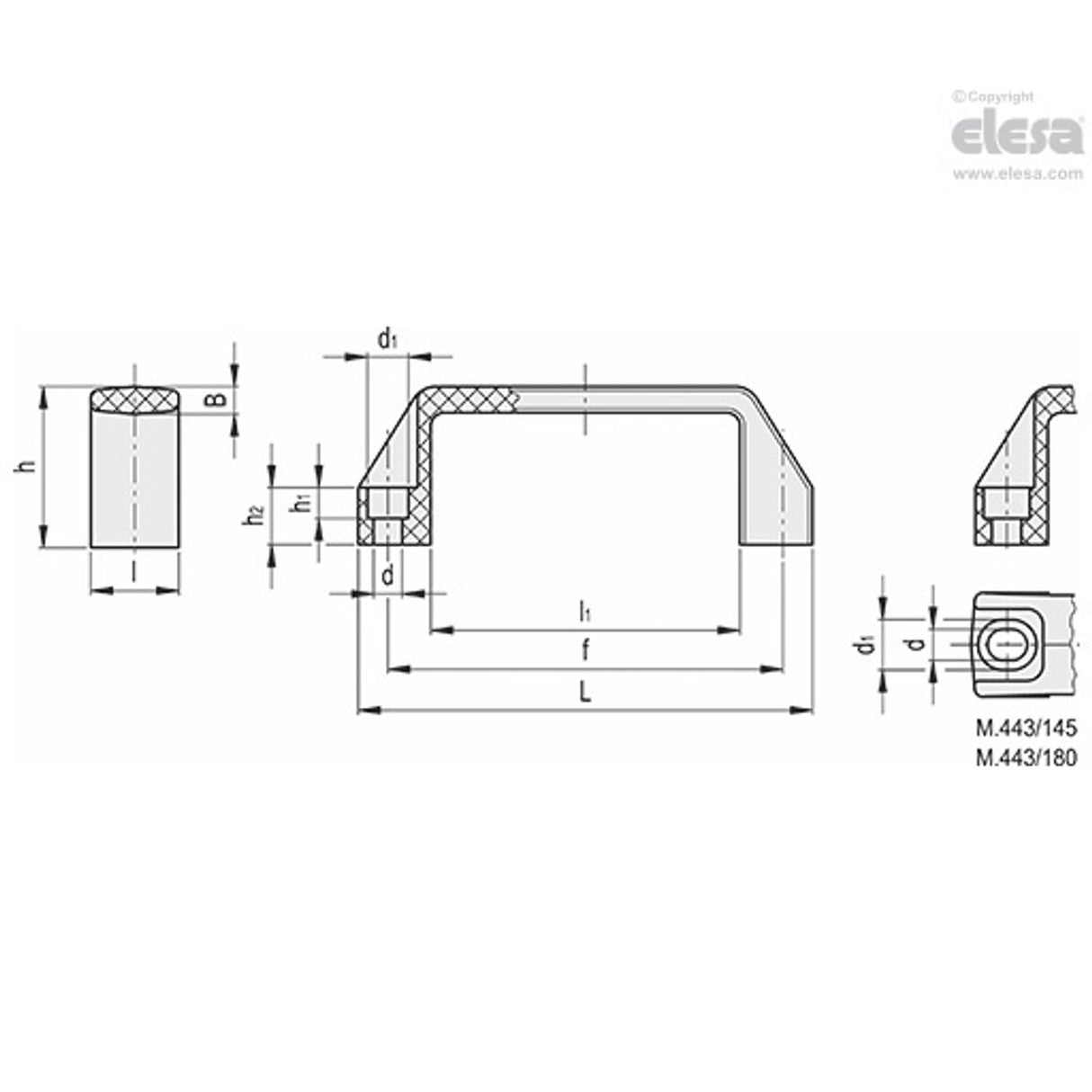 Bridge handle-M.443/200 N-CH