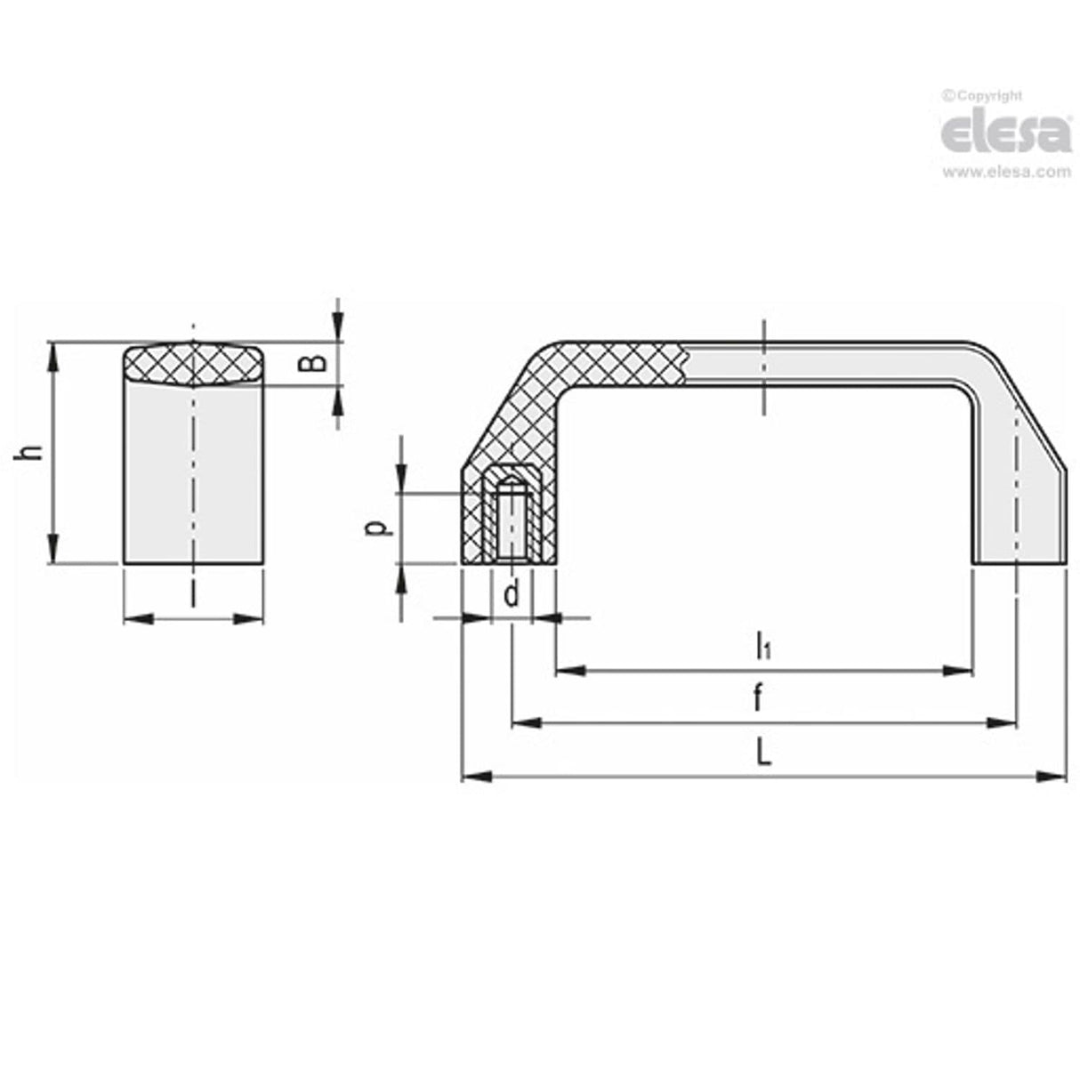 Bridge handle-M.543/140 N-B-M6