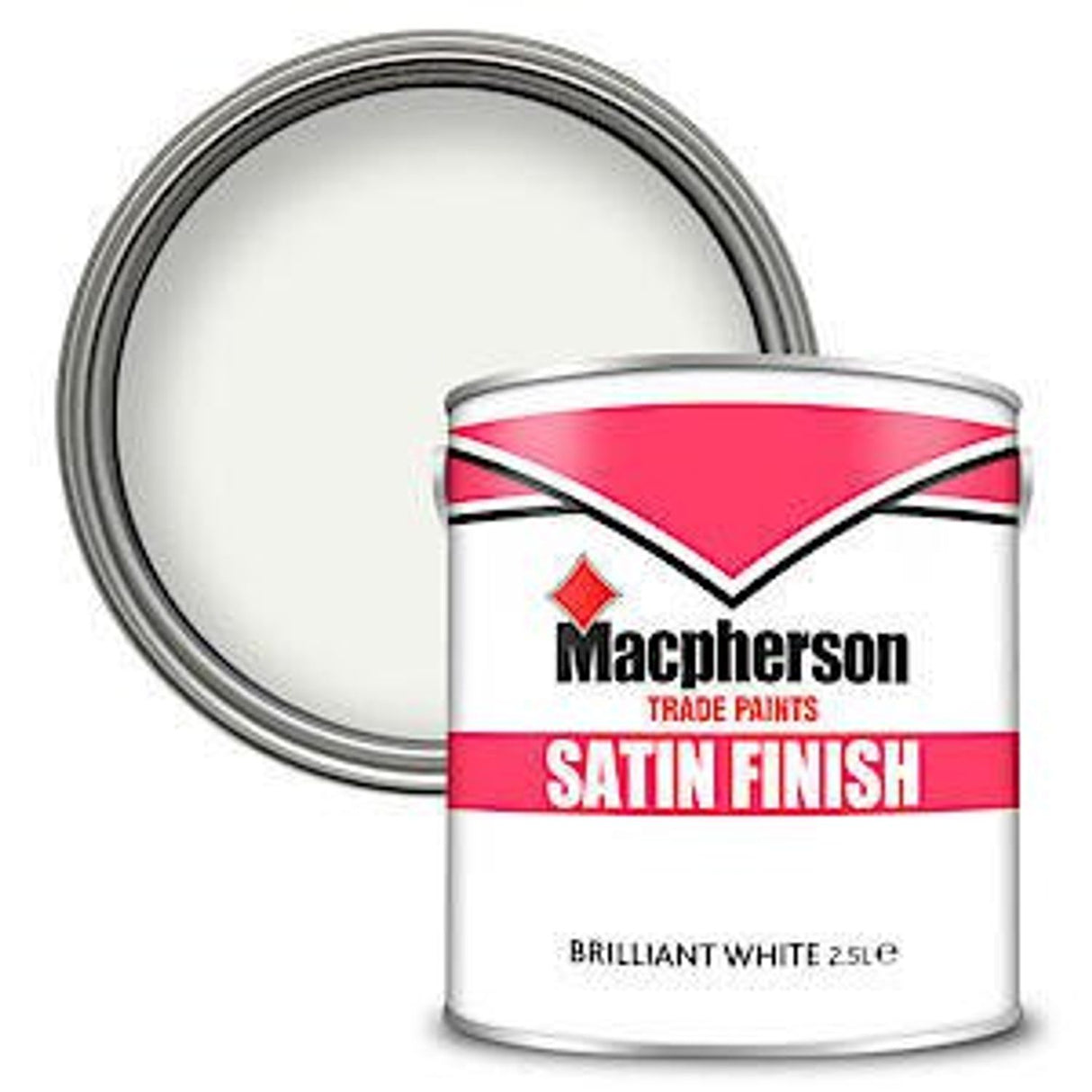Brilliant Satin White - 2.5L for Wood & Metal Satin Finish Trade Paint