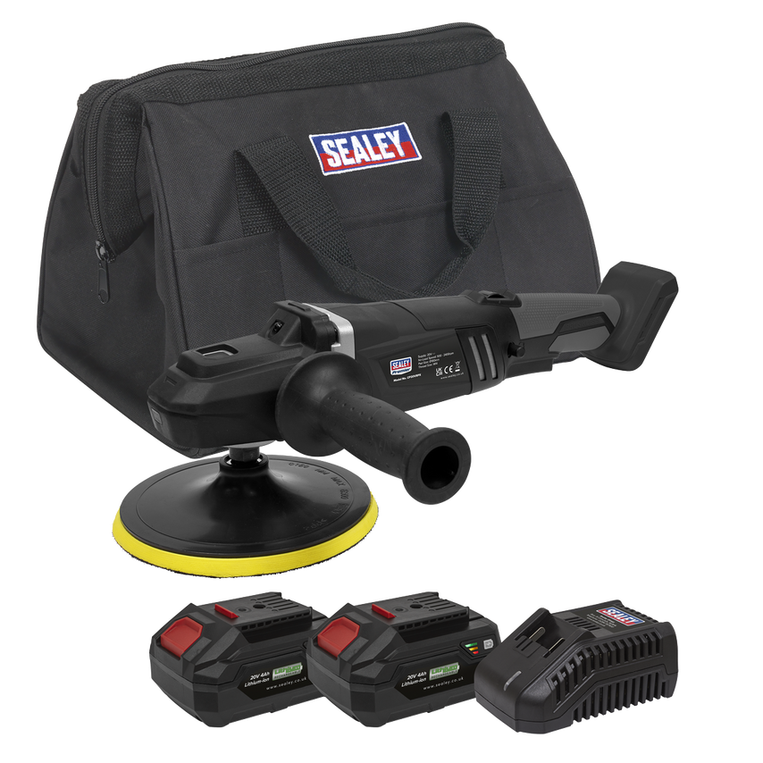 Brushless Rotary Polisher Kit 180mm 20V SV20 Series - 2 Batteries