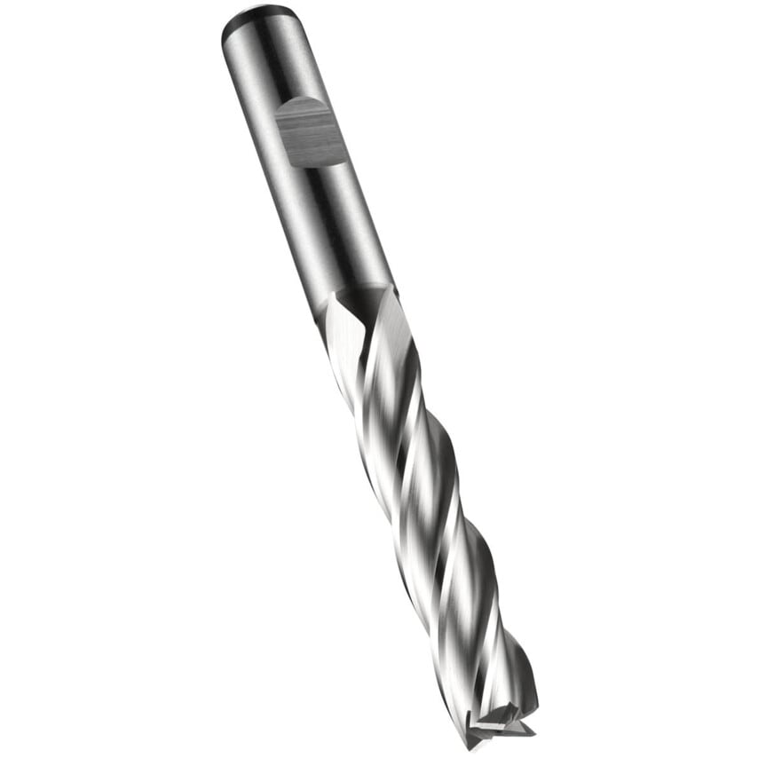 C273 3.50mm HSS-E Multi Flute Flatted Shank Long Series End Mill DIN 844L
