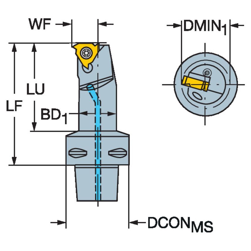 C3-R166.0KF-12050-11 Cutting Unit for Thread Turning