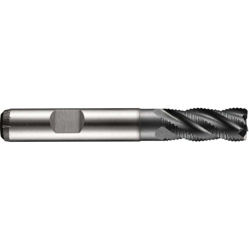 C428 15.00MM HSS-E Flatted Shank Multi-flute Roughing End Mill - Alcrona Coated DIN 844 K