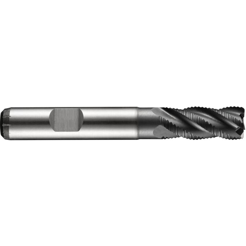 C428 28.00mm HSS-E Flatted Shank Multi-Flute Roughing End Mill - Alcrona Coated DIN 844 K