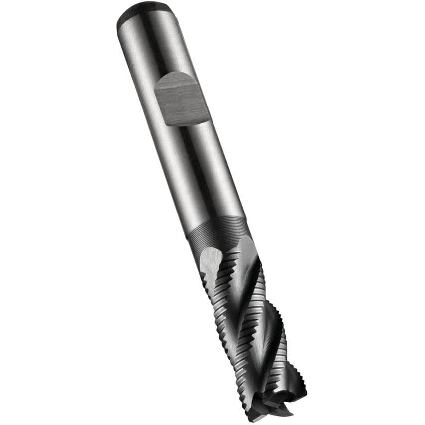 C428 9.00MM HSS-E Flatted Shank Multi-flute Roughing End Mill - Alcrona Coated DIN 844 K