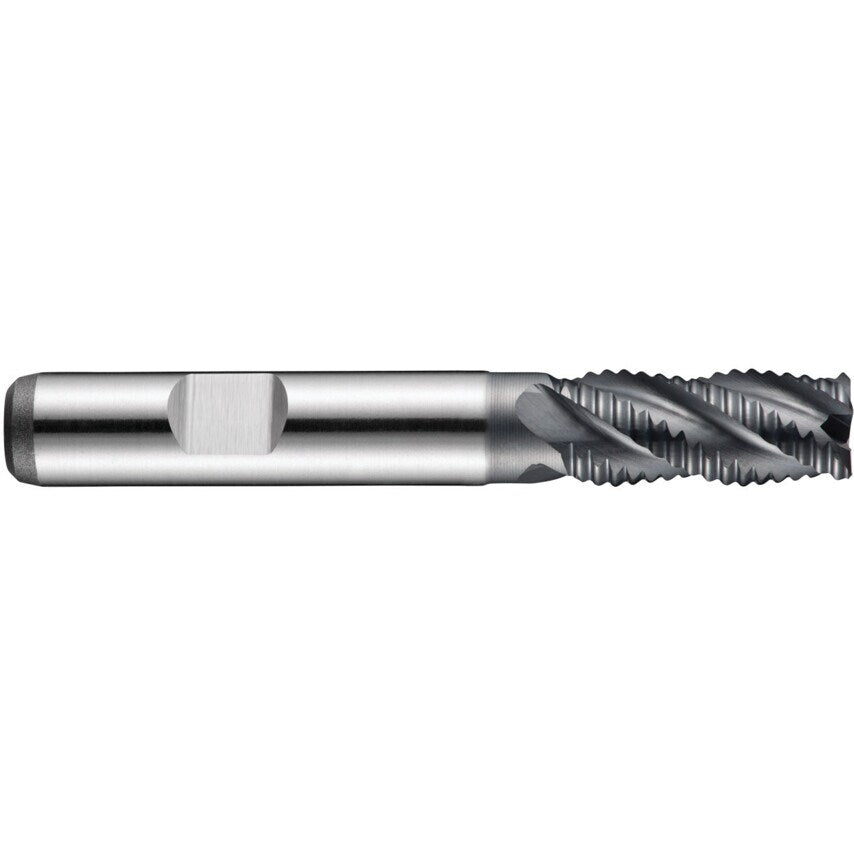C908 6.00mm HSS-E Flatted Shank Multi Flute Roughing End Mill - Alcrona Coated DIN 844 K