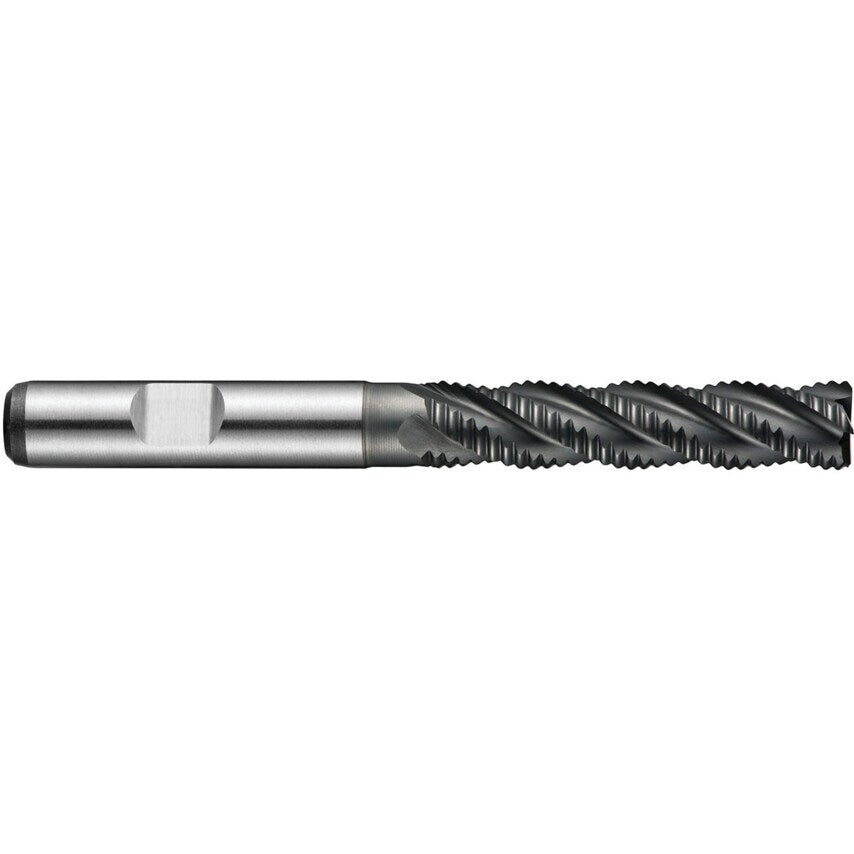 C948 10.00mm HSS-E Flatted Shank Long Series Roughing End Mill - Alcrona Coated DIN 844L