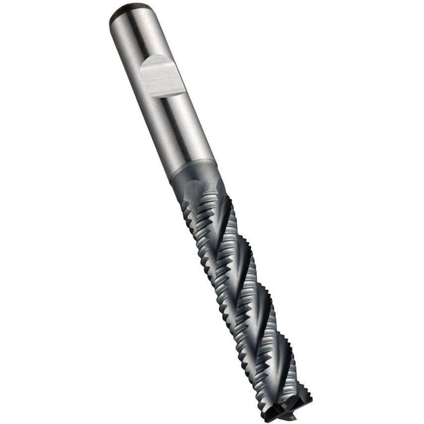 C948 25.00MM HSS-E Flatted Shank Long Series Roughing End Mill - Alcrona Coated DIN 844 L
