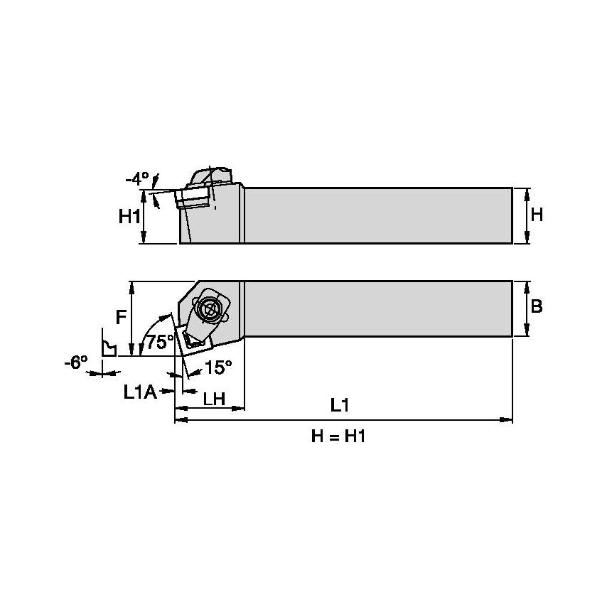CCKNR2525M12MX7 N Clamping Holder W25, 0MM L151