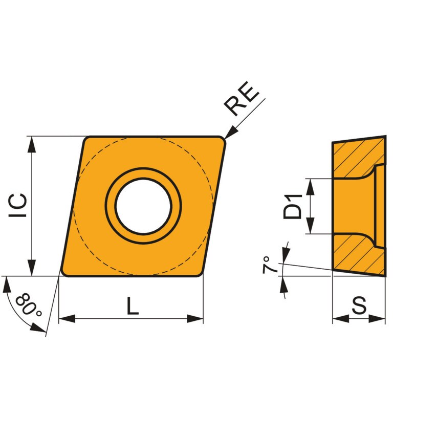 CCMT 120412E-UR T9415 Turning Insert - Positive