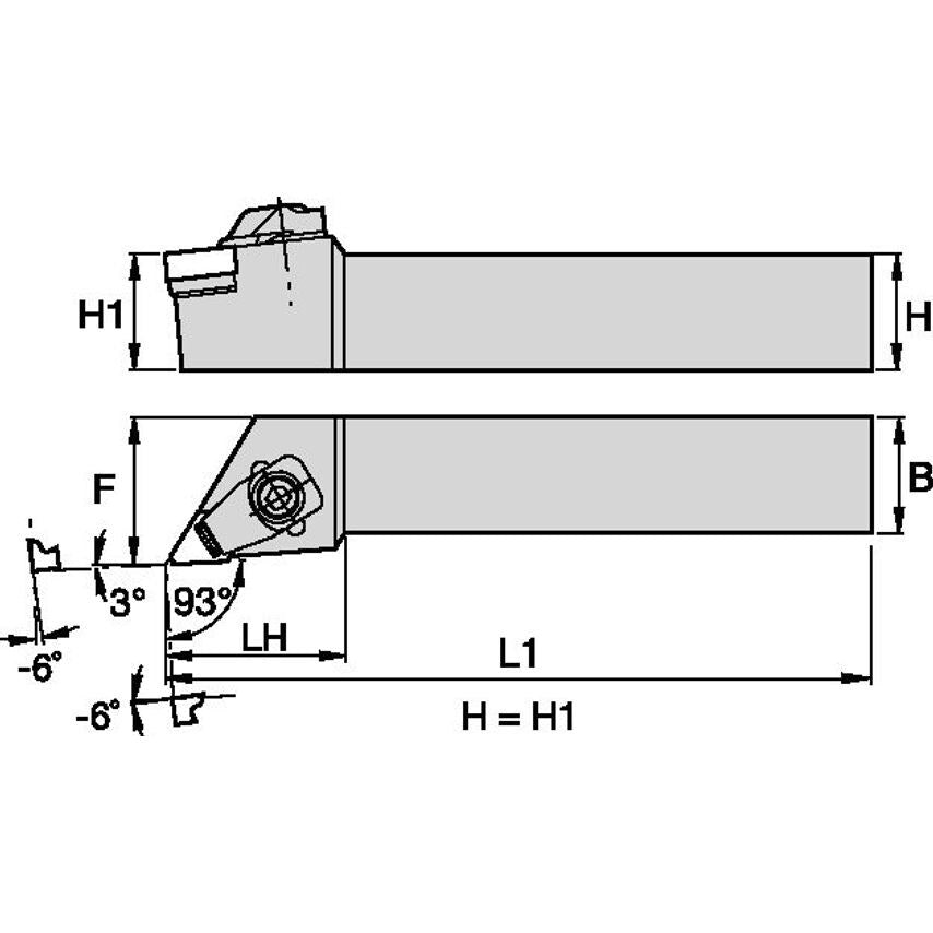 CDJNR2525M15MN7 C Clamping Holder W25, 0MM L150