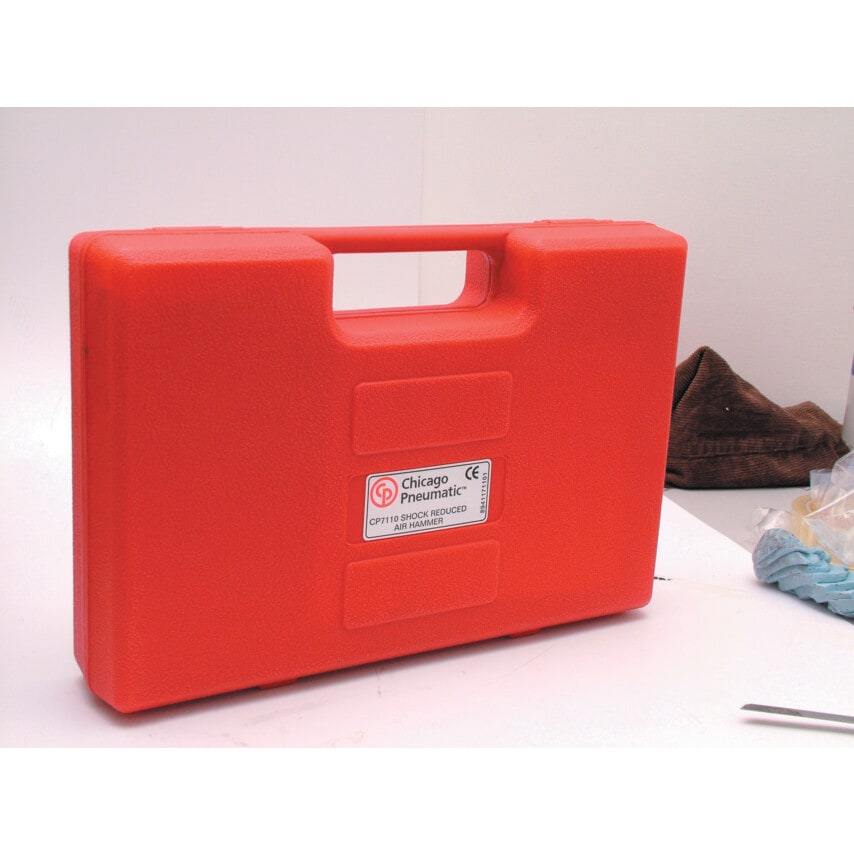 CP7110 Red. Vibration Air Hammer Kit comes with 4 Chisels