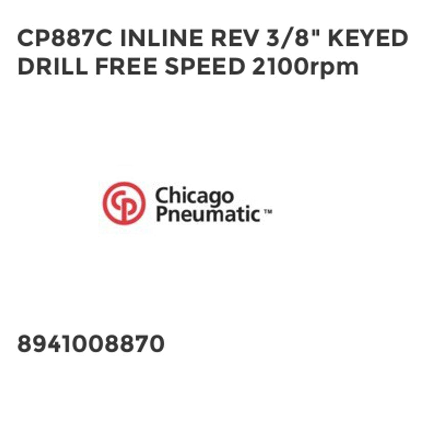 CP887C Inline Rev 3/8" Keyed Drill Free Speed 2100RPM