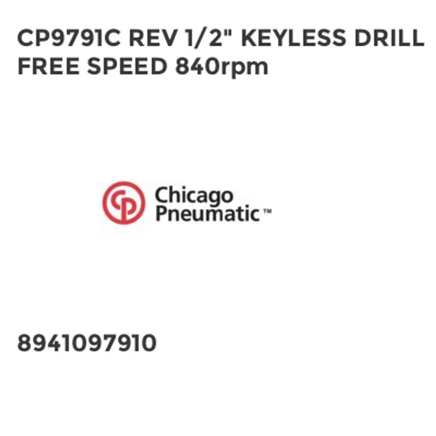 CP9791C Rev 1/2" Keyless Drill Free Speed 840RPM