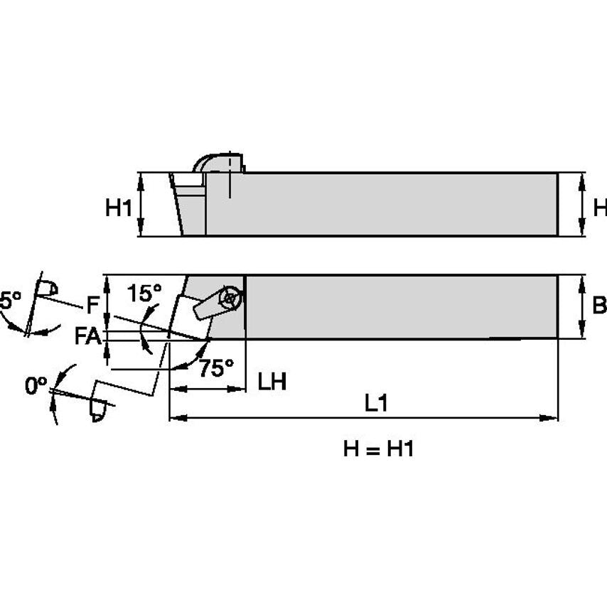 CSBPR2020K12 C Clamping Holder W20, 0MM L125