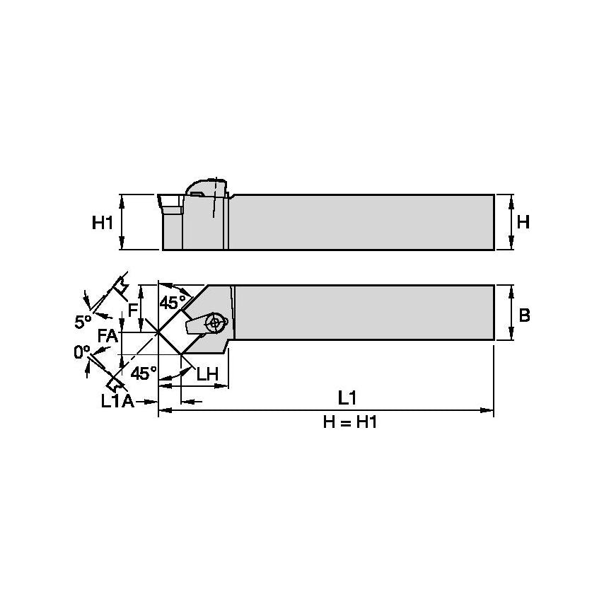 CSSPR2525M12 C Clamping Holder W25, 0MM L150