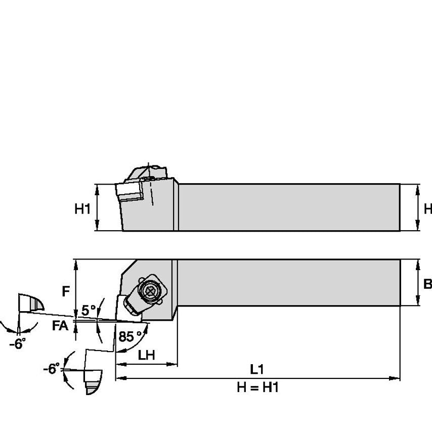 CSXNL2525M12-MN4 C Clamping Holder W25, 0MM L150