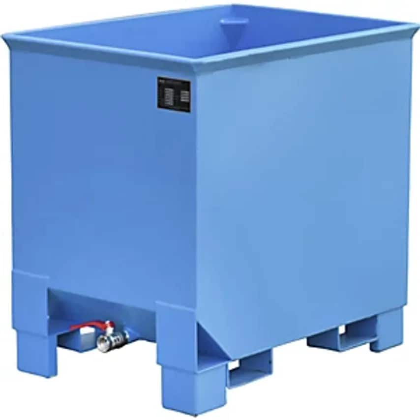 CS Metal Swarf Collection Container For Tugger Trains, LxWxH 620 X 840 X 800mm, Light Blue