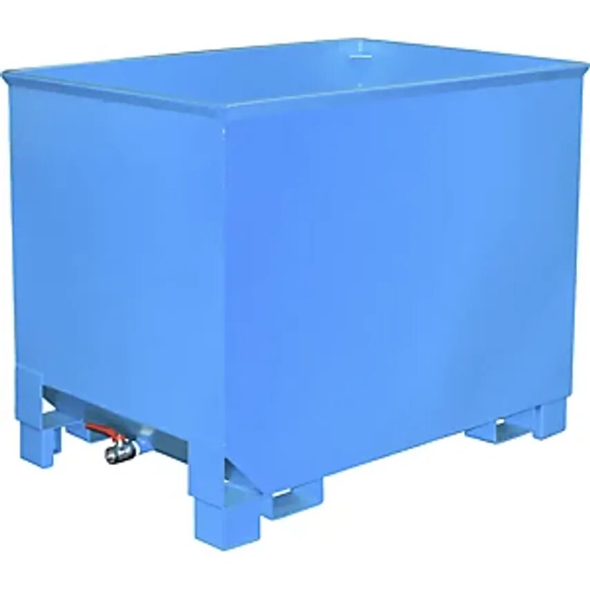 CS Metal Swarf Collection Container For Tugger Trains, LxWxH 840 X 1240 X 975mm, Light Blue