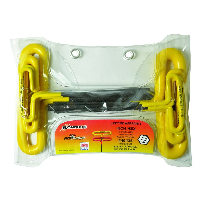 CTHX10-6 6" Cushion Grip T-Handle Set 3/32"-3/8", 46438