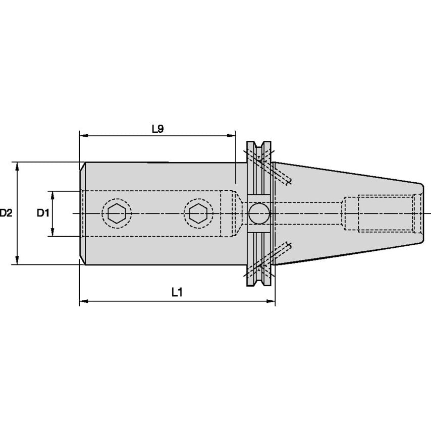 CV50BSSF125400 CV50 1.1/4 Straight Shank with Flats A