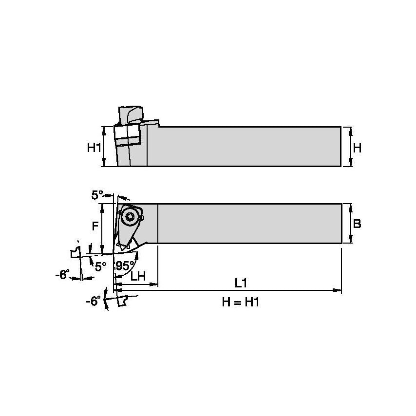 CWLNR3225P08-MX7 N Clamping Holder W25, 0MM L170