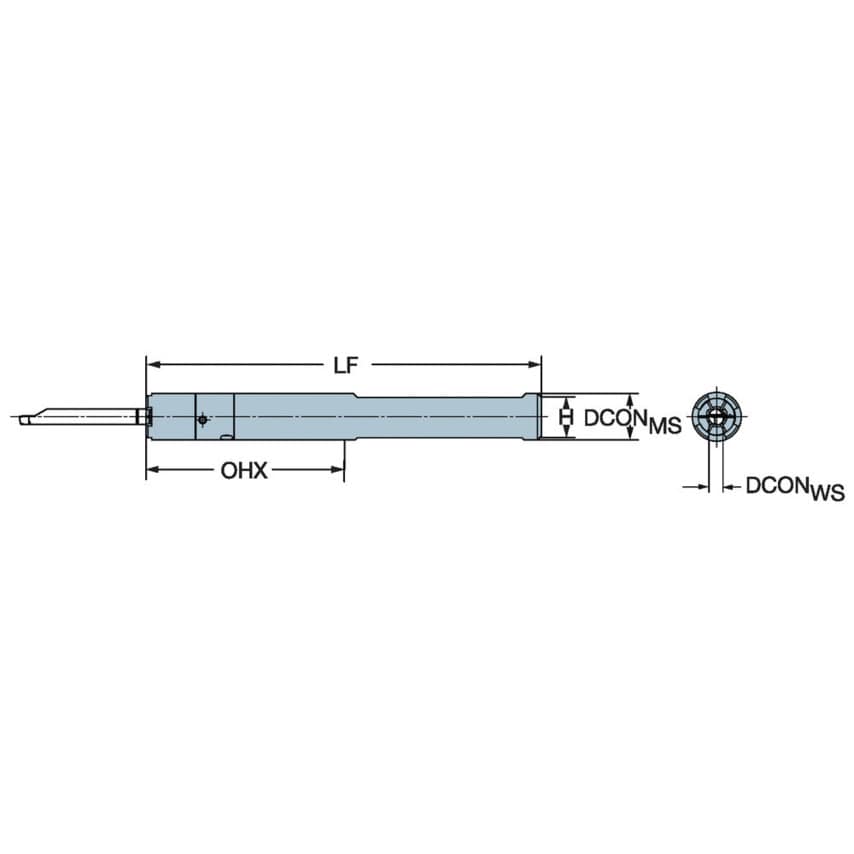 CXS-E0500-04-X Cylindrical Shank with Flat to XS Adapter