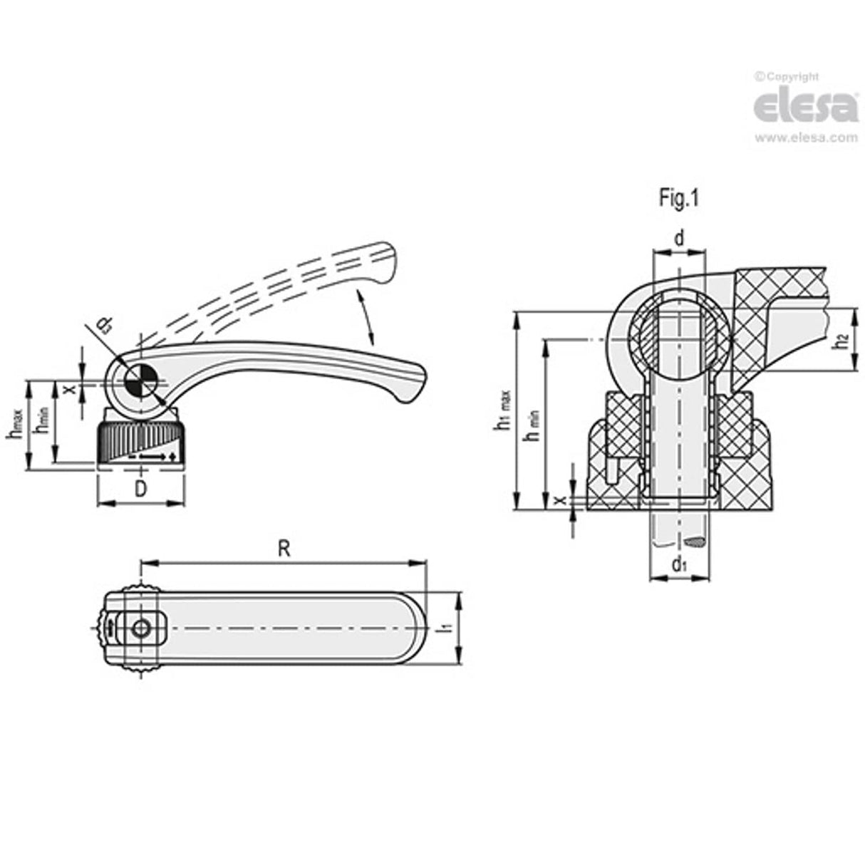 Cam lever-LAC.44-B-M5-R