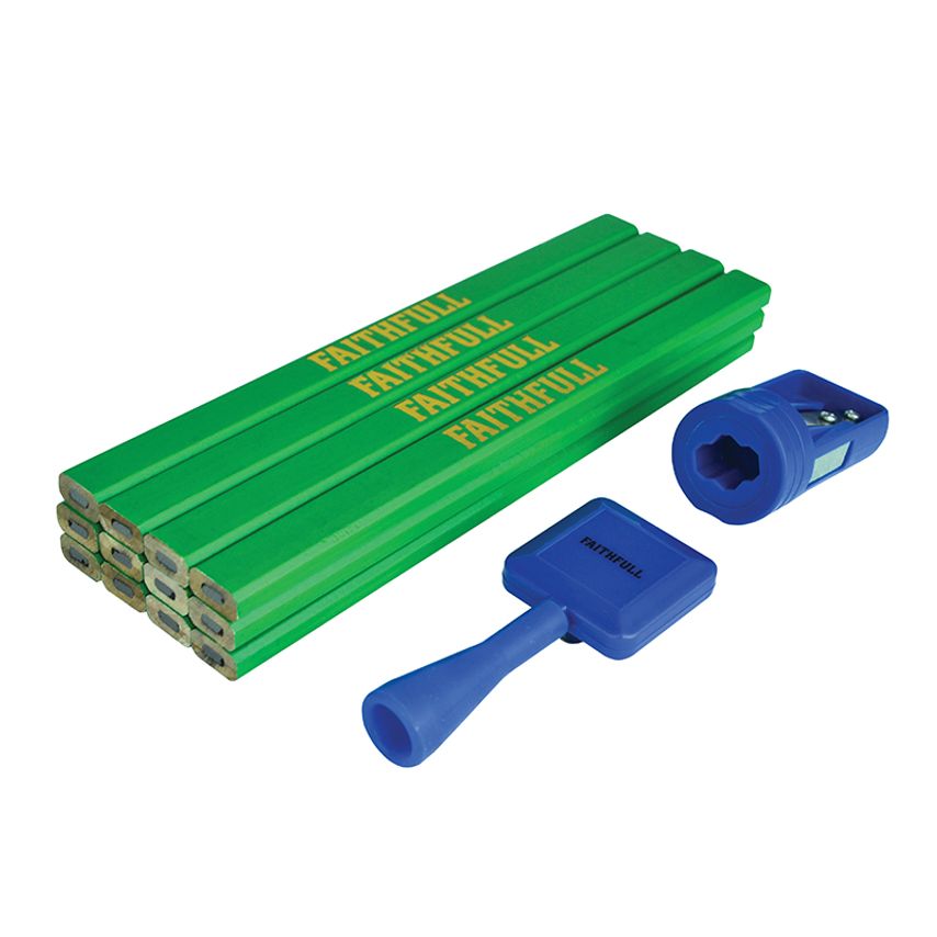 Carpenter's Pencil Kit Green / Hard (Pack 12) FAICPGKIT